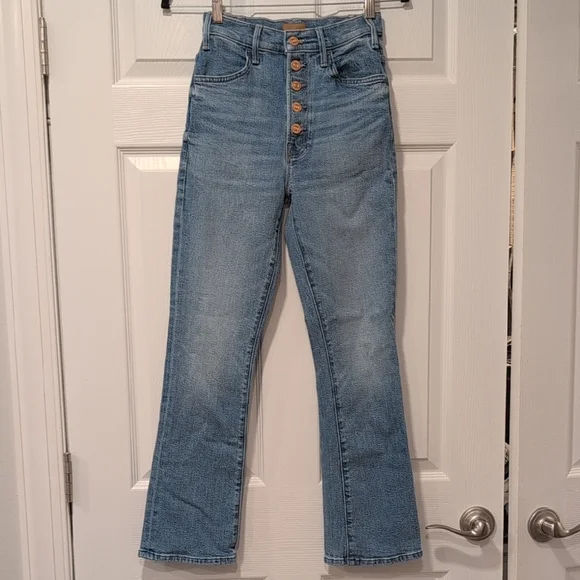MOTHER Light Blue Flare Jeans - Picture 1 of 11